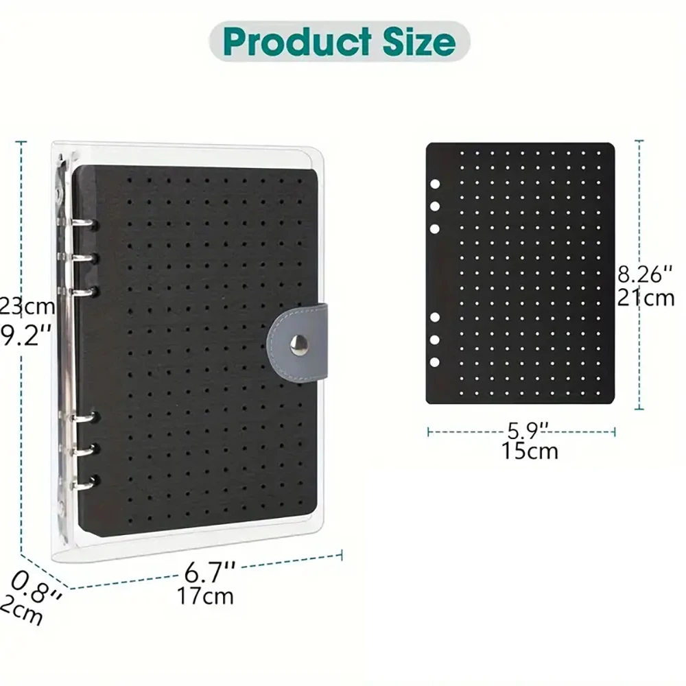 A5 Emaille Pin Display Book – 6 Seiten, Schwarz, Mit PVC-Deckel, Für Broschen & Anstecker