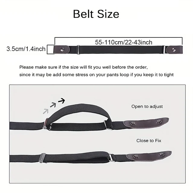 Simple And Fashionable Women'S Belt Elastic Lazy Men'S Belt Woven Invisible And Seamless Unisex Jeans Belt Length Adjustable 2