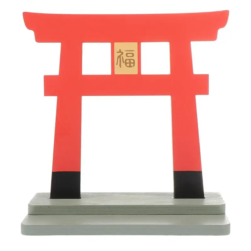 1Pc Gebouw Model Japanse Shinto Torii Houten Poort Japanse Torii Poort Japans Heiligdom Standbeeld Miniatuur Heiligdom Japan