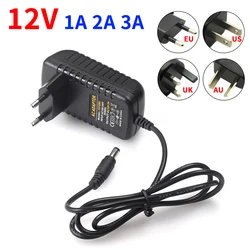 Universal DC 12V Power Supply Adapter with Interchangeable Plugs (DC 12V 1A EU Plug)