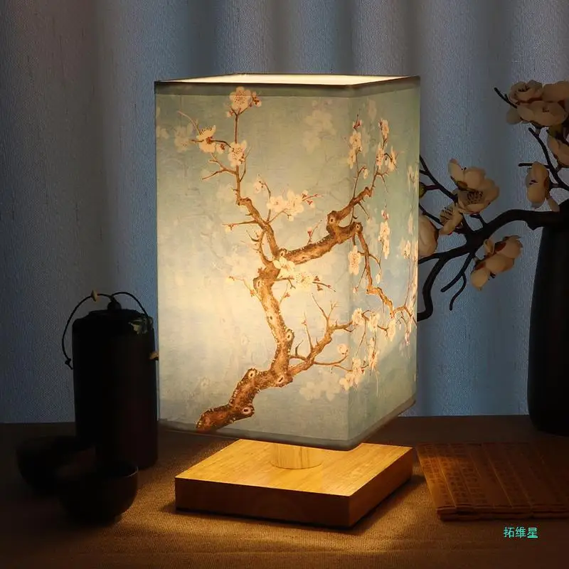 

Retro Table Lamp Japanese Style Ancient Style Small Night Lamp Study Tea Room Zen Master Bedroom Bedside Lamp