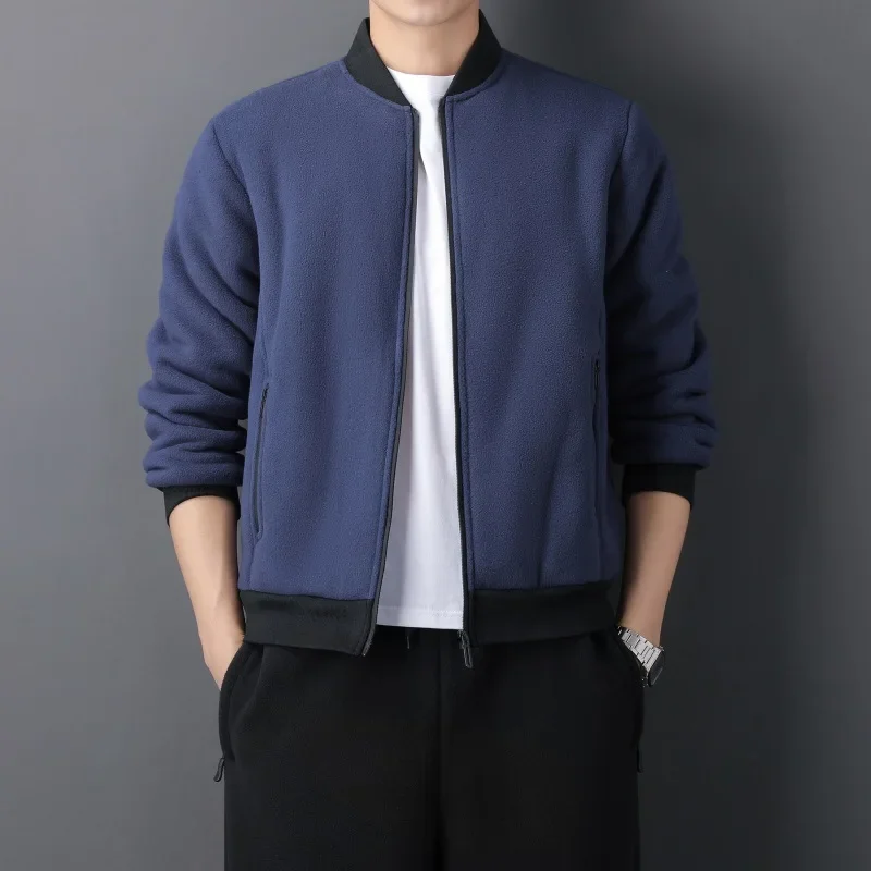 남성용 기모 두껍고 따뜻한 방풍 재킷, 가디건 맨투맨, 야외 플리스 천 코트, 보온 셔츠