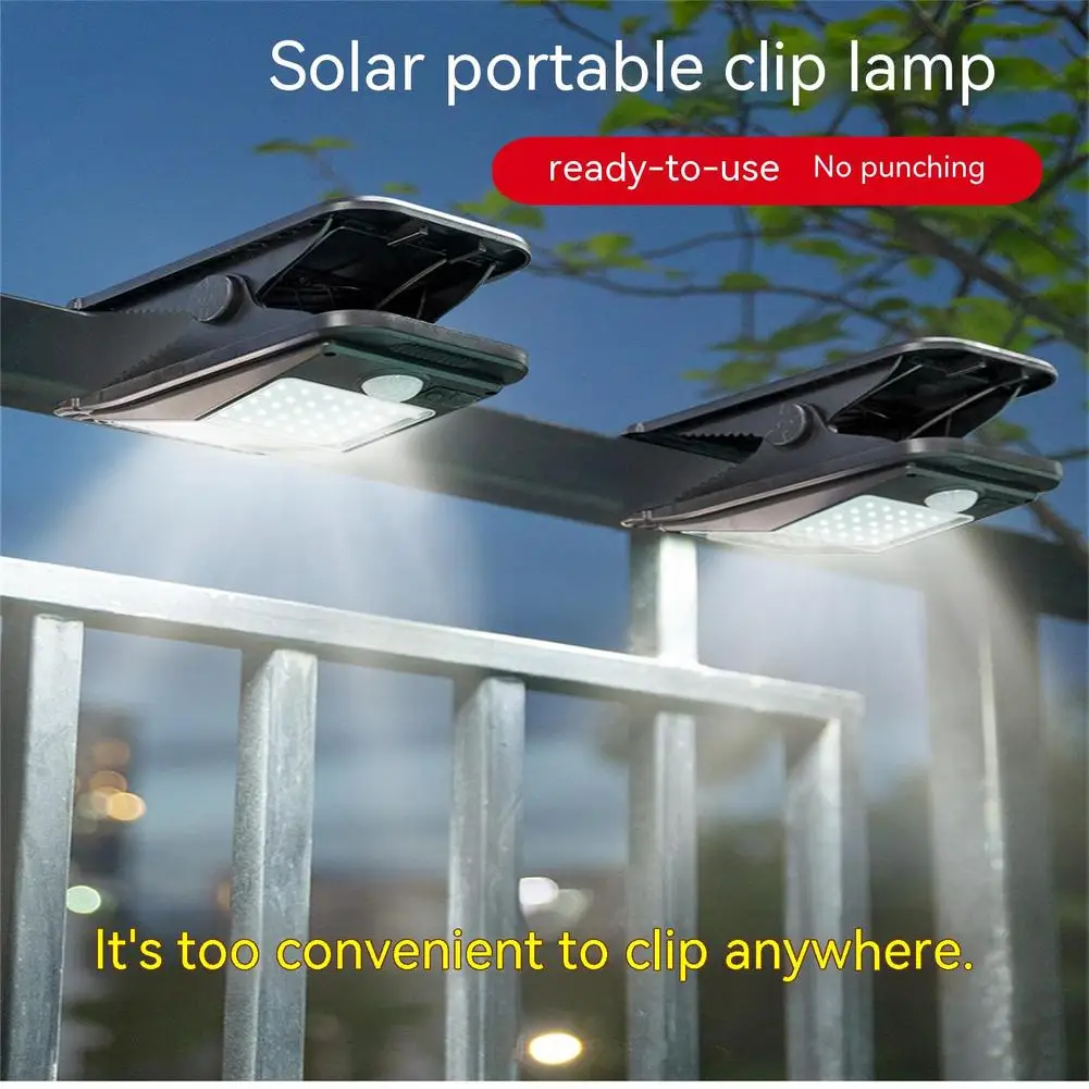 

LED Solar Garden Light Outdoor Clip-on Wall Lamp Motion Sensor Light IP65 Waterproof Camping Light for Fence Deck Camping Patio
