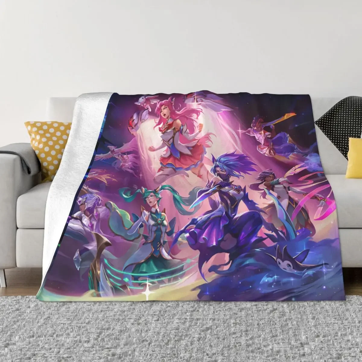 

LOL League of Legends Game All Star Guardian Skin Portable Warm Throw Blankets for Bedding Travel