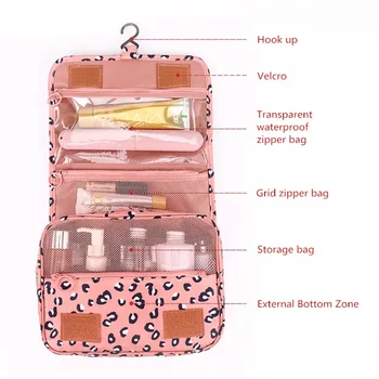 Borsa per cosmetici con gancio da viaggio Borsa per trucco da donna Articoli da toeletta impermeabili Borsa per bellezza Bagno unisex Neceser Make Up Storage Organizer
