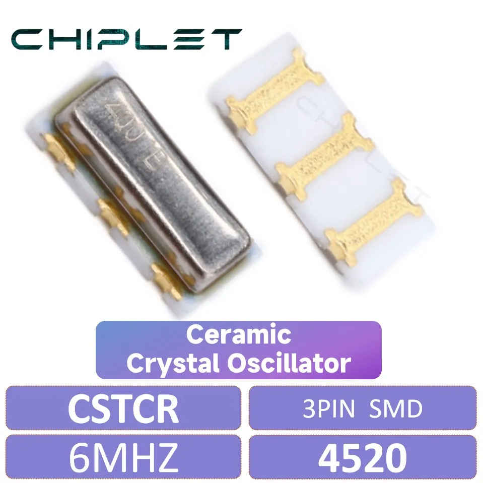 10pcs CSTCR6M 4520 6M SMD Ceramic Crystal Oscillator CSTCR 3Pin 6Mhz 6.000MHZ 2045 2.0*4.5 4.5X2.0MM CSTCR6M00G55B