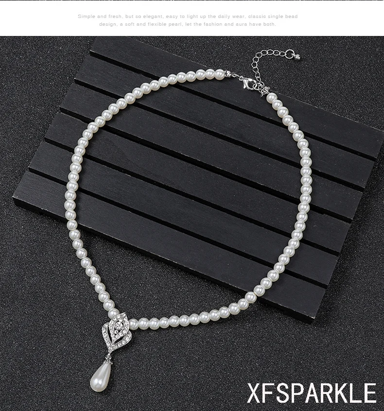Pearl necklace set clavicle chain alloy for woman gift China's
