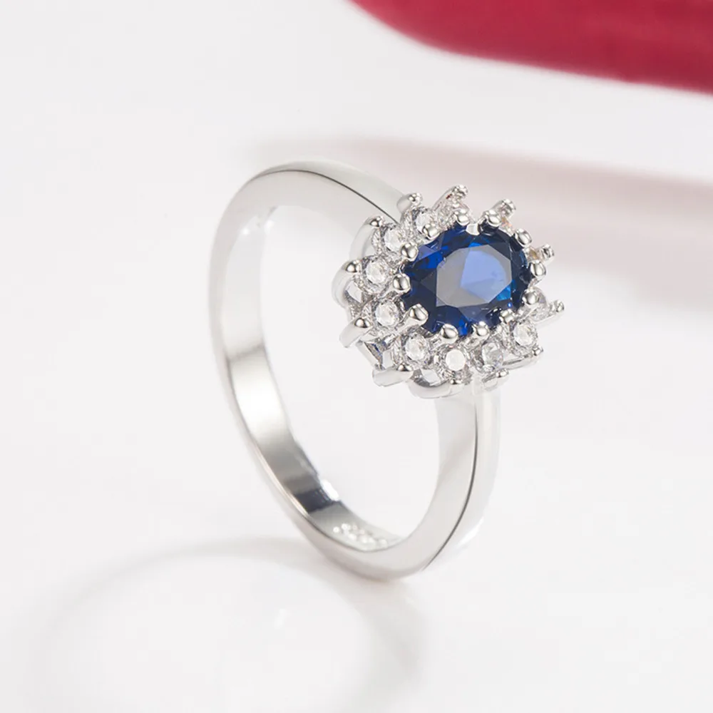 Trendy Claw Set Zirconia Emerald Ruby Sapphire Wedding Ring For Women 925 Sterling Silver Jewelry Promise Ring Size5-10 silver rings,silver ring,wedding rings,gemstone ring