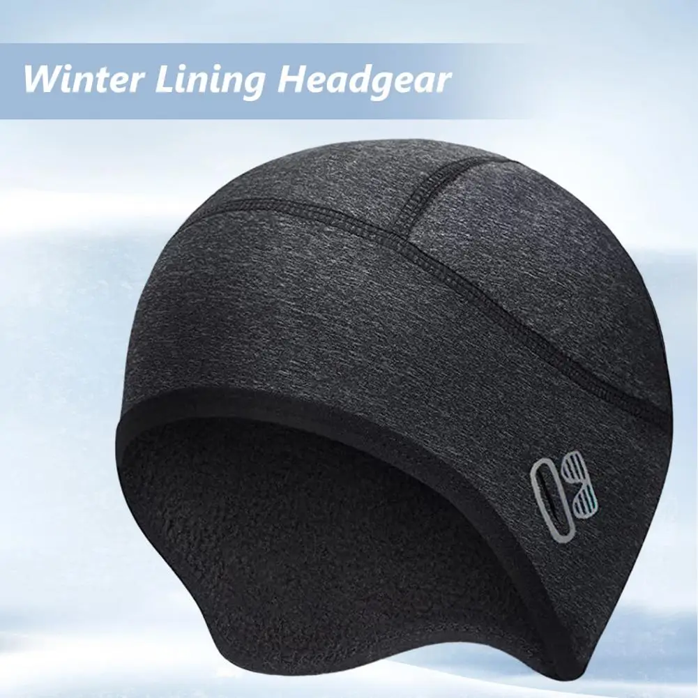 

Outdoor Sports Beanie Thermal Skull Hat Thick Fleece Cycling Helmet Liner with Eyeglasses Hole for Winter Riding Warm Outdoor