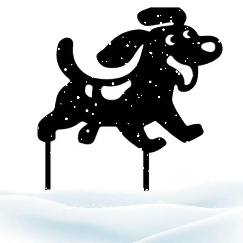 

Dog Art Yard Decor Decorative Silhouette Chicken Garden Stakes Black Garden Inserts Acrylic Decorations Hollow Out Animals For