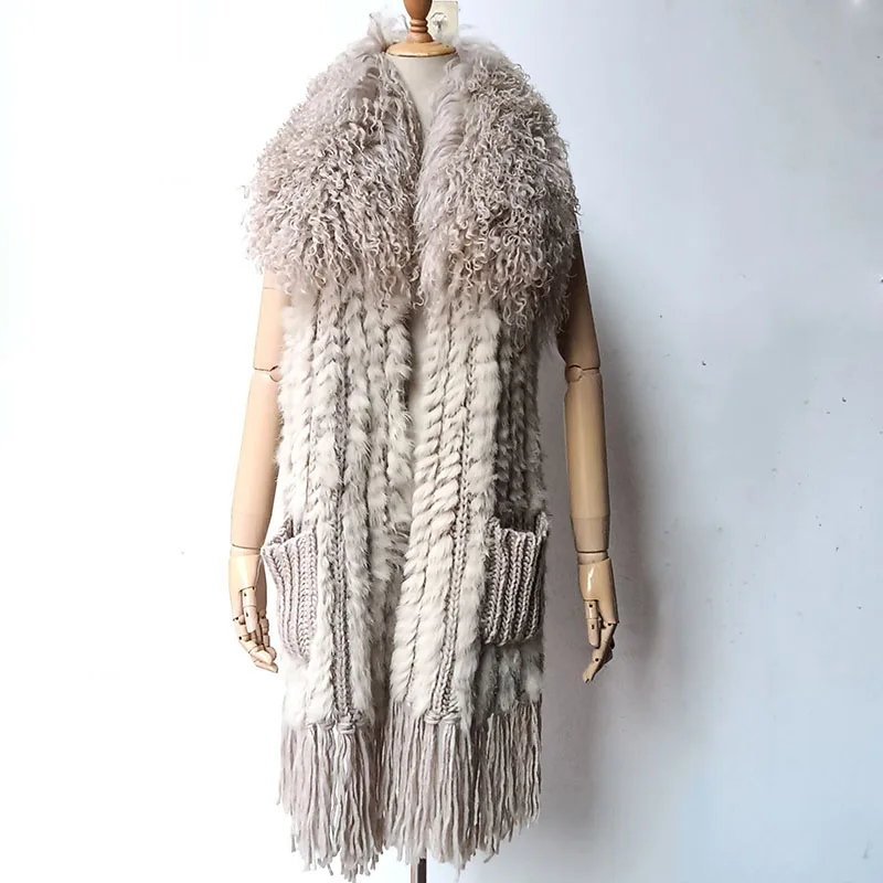 Rabbit Fur Vest with Collar