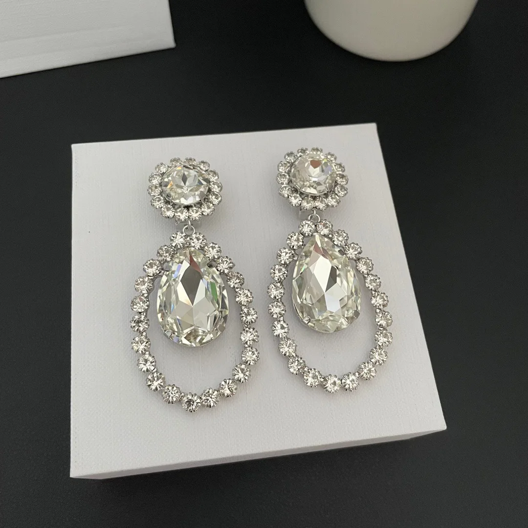 Earrings Fashion Temperament Light Luxury Oval New Ear Clip For Women Aretes De Mujer Pendientes Boucle D’Oreille Orecchini Clip