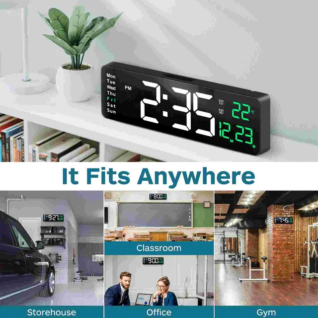 Large Display Dual Alarm Multifunctional Modern Adjustable Big Digital