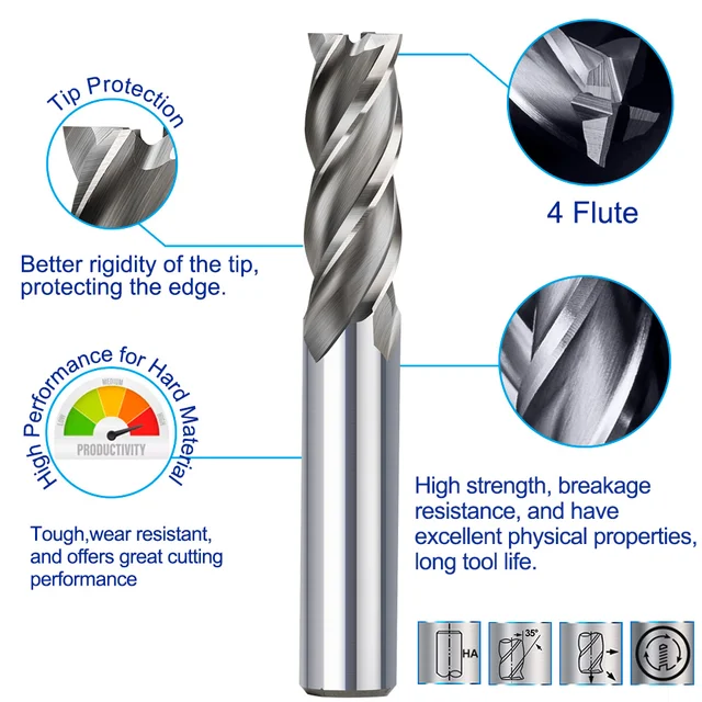 Jarrow Tool Carbide Square Nose End Mill For CNC Machine