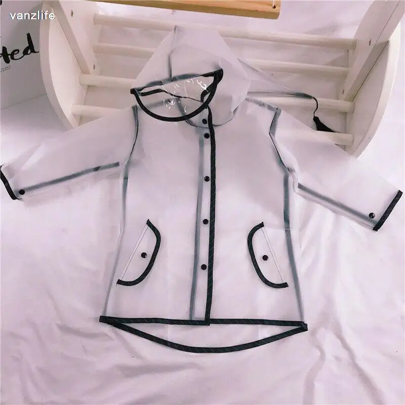 Kids Raincoat Waterproof Rain Poncho Clear Transparent Children kindergarten school Student Rainsuit Protective Poncho Covers raincoat poncho