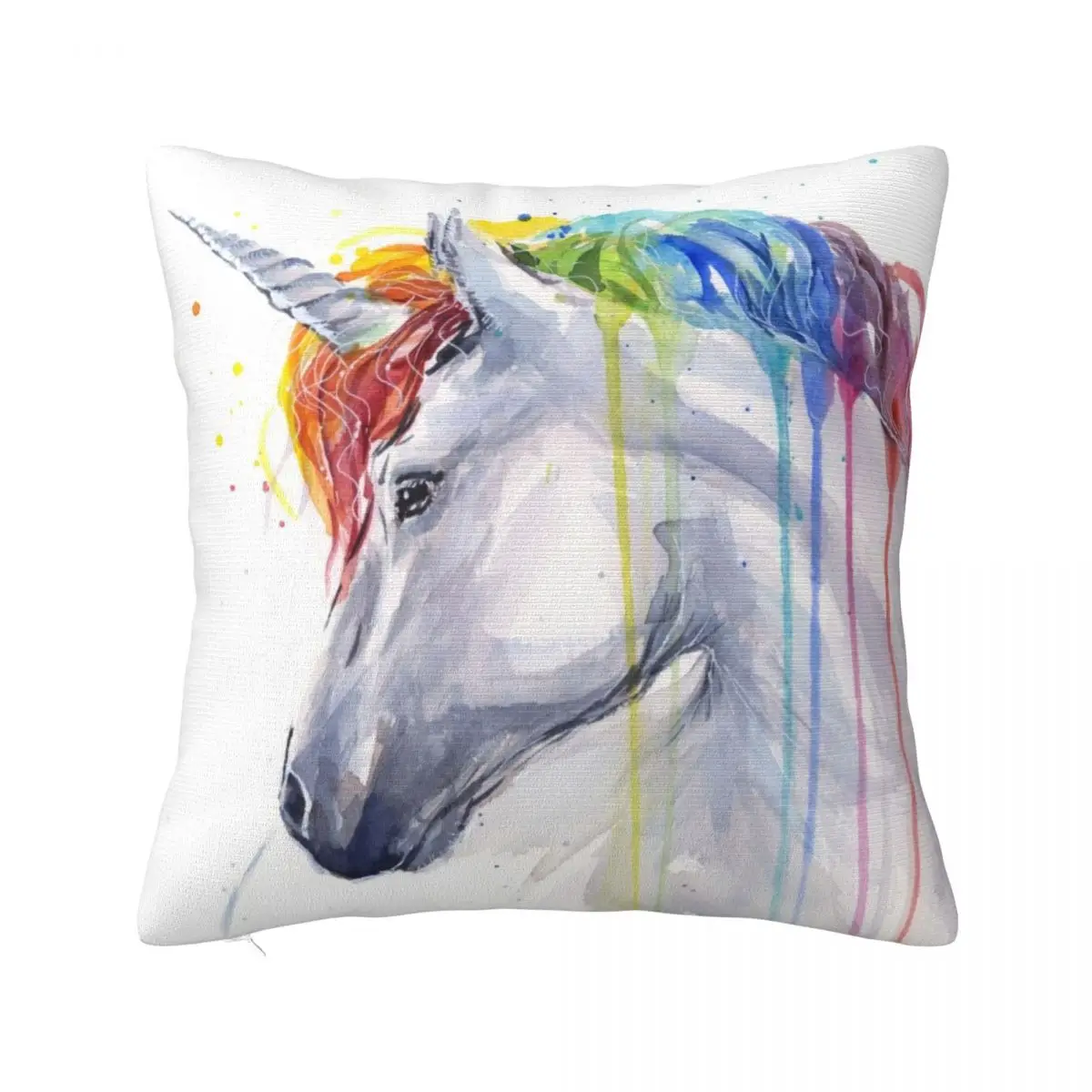 

Rainbow Unicorn Watercolor Throw Pillow Throw Pillow Covers Sofa Covers