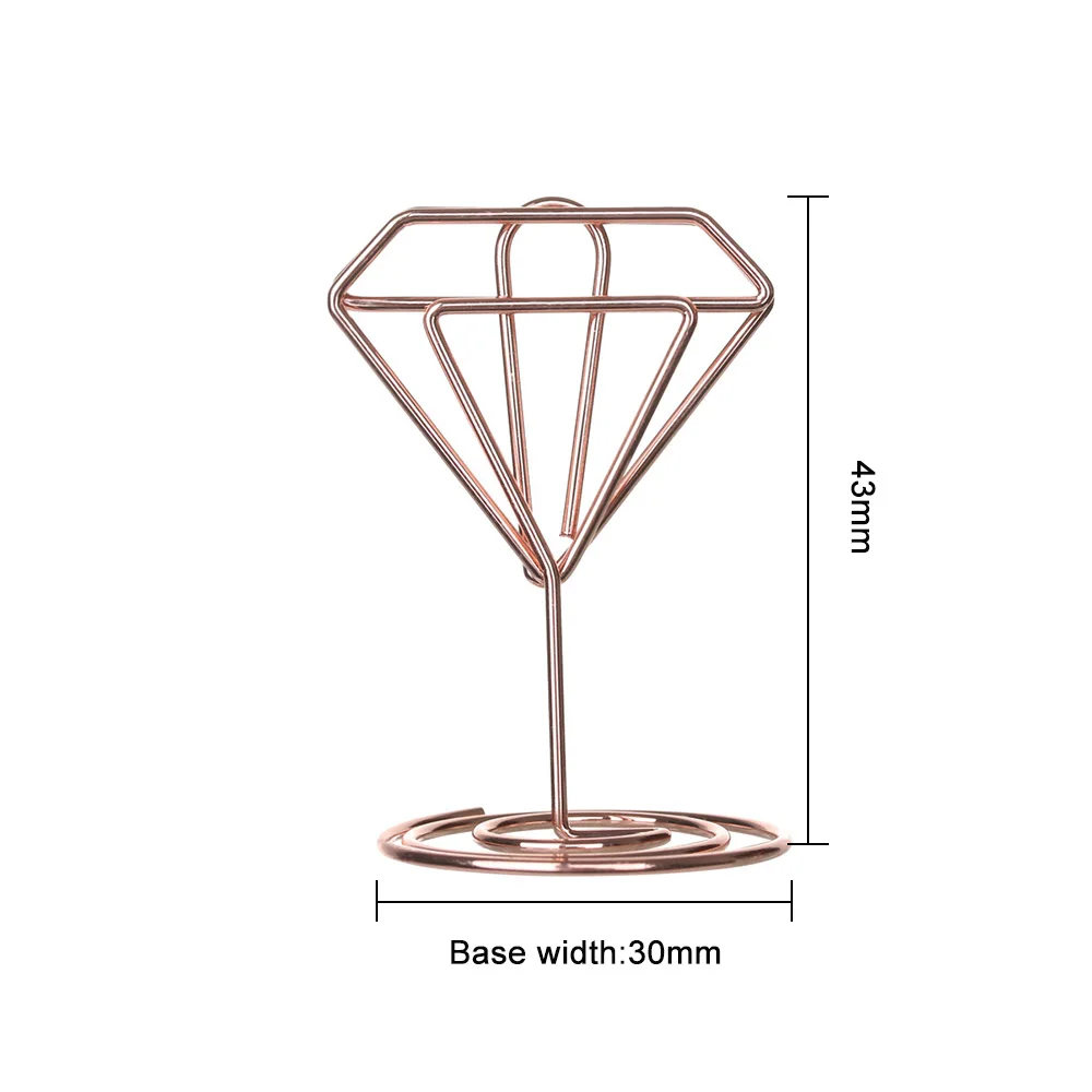 Mini Metallic Clamps Stand Heart Shape Place Card Table Numbers Holder Desktop Decoration Place Card Wedding Supplies