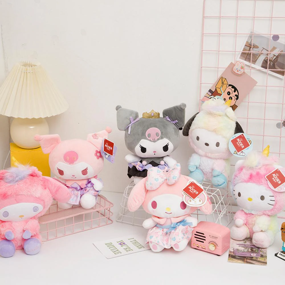 

MINISO аниме кавайная Sanrio прекрасная Мелодия плюшевая игрушка девочка сердце украшение для спальни праздничные подарки для студентов пар