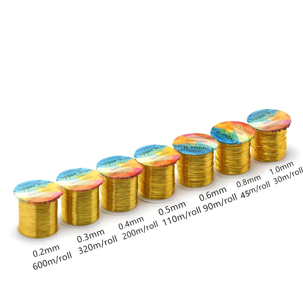 18 bis 32 Gauge Perlendraht Kupferdraht Schmuckschnur Schnur für DIY Armband Halskette Herstellung Zubehör Geschenke – Detail 4