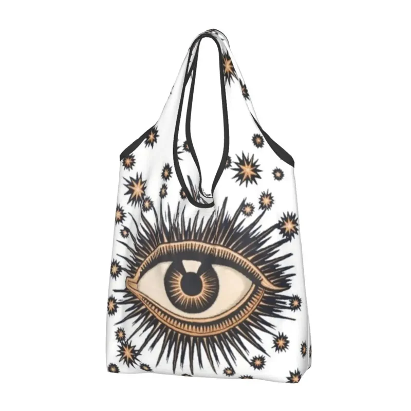 

Turkish Evil Eye Groceries Shopping Tote Women Cute Nazar Amulet Pattern Boho Shopper Shoulder Bag Big Capacity Handbags