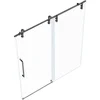 Shower Door 60" W x 76" H Frameless Sliding Shower Door,Frameless Shower Door with Sealing Strip and Waterproof Handle 2