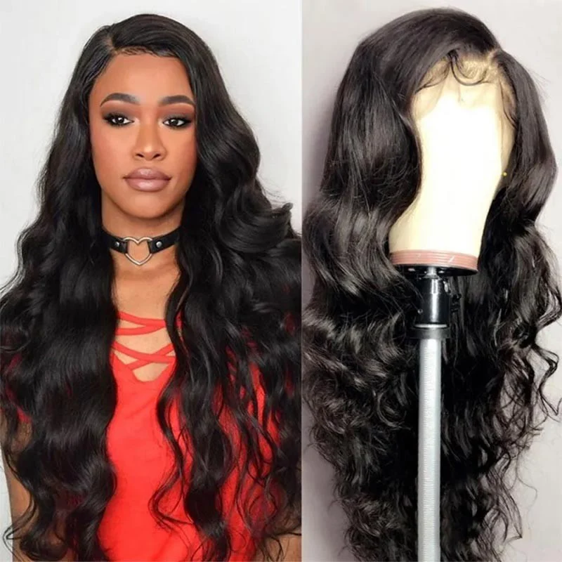 

Body Wave 4x4 HD Tranparent Lace Frontal Wig Pre Plucked Lace Front Wig For Black Women Brazilian Remy Human Hair No Shedding