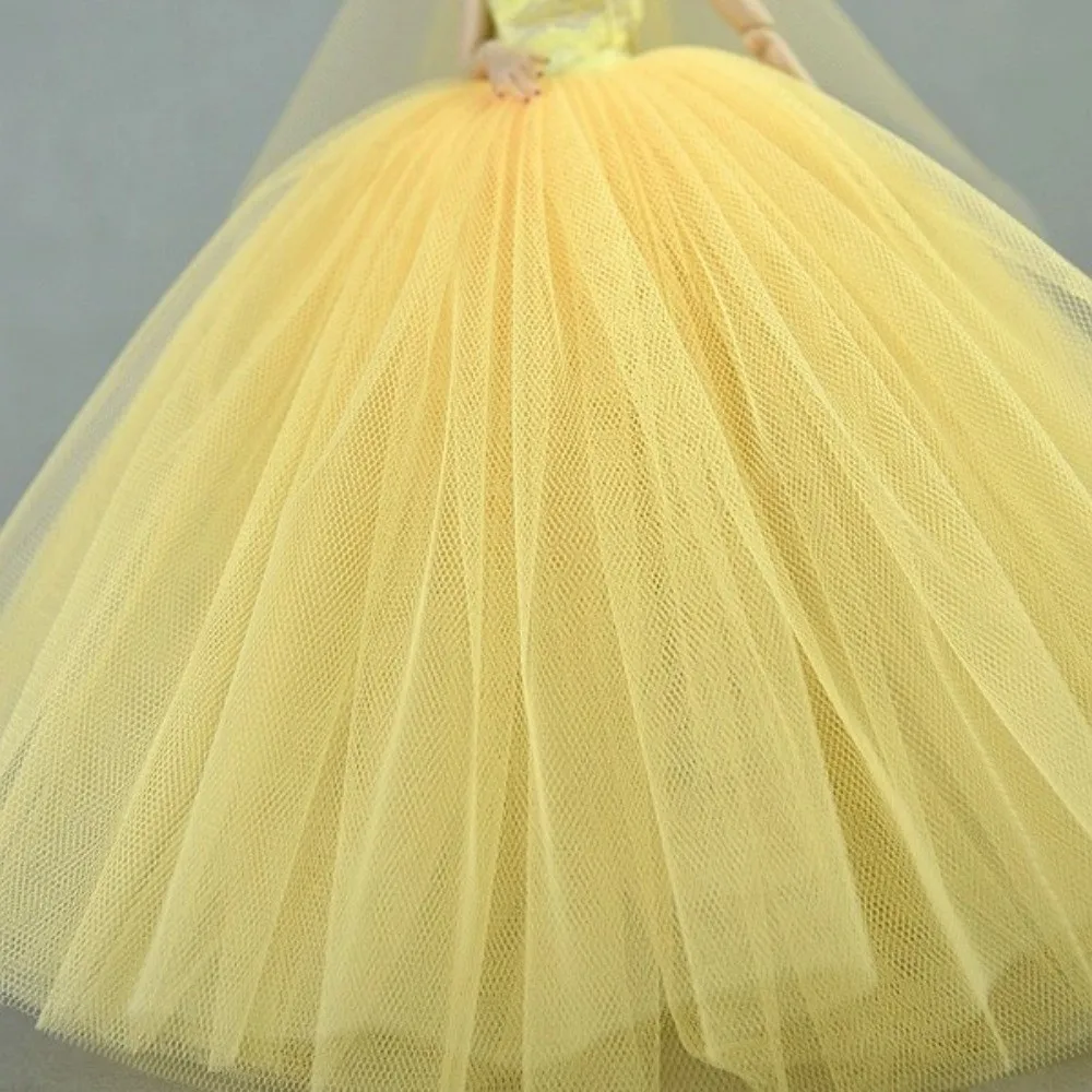 Mode mit Schleier Puppe Hochzeitskleid mehrfarbig einfarbig Puppenkleid Kostüm Geschenk Puppe Brautkleidung 1/6 BJD Puppe – Detail 2