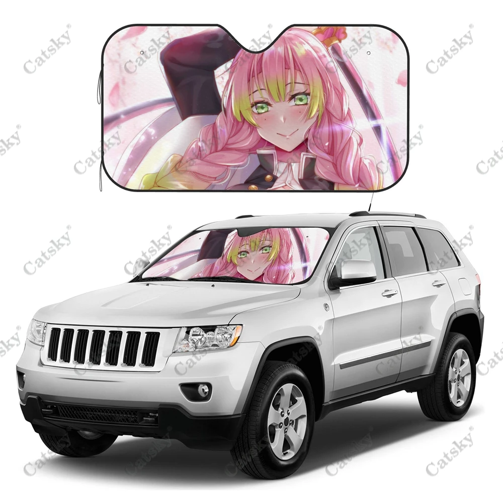 

Mitsuri Kanroji Car Windshield Sunshade Protect,Car Windshield UV-proof Sunvisor,Universal Size Car Accessories Window Sunshade