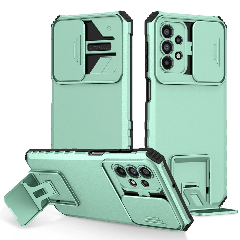 Premium Armor Shockproof Phone Case with Lens Protection & Stand Holder