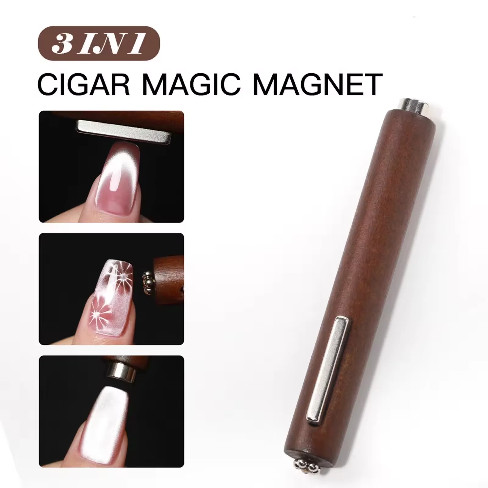 3 in 1 Cat Eye Nail Magnet for UV Gel Polish Magnetic Design Tool with Love