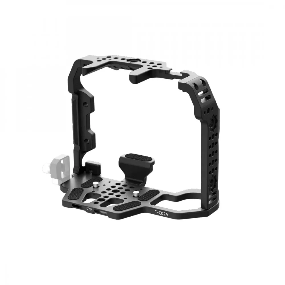

Nitze Camera Cage Stabilizer rig w Lens Support Compatible with Canon EOS C70 Cinema Camera Built-in NATO Rail Cold Shoe