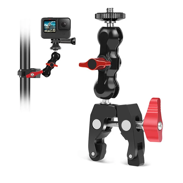 Super Clamp Camera Clamp Mount Monitor 360° Ballhead Magic Arm Double Ball Head Adapter for DSLR Camera/Gopro/LED Lights/phone