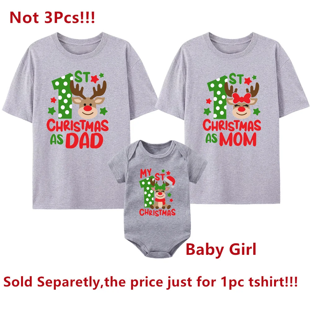 Mi primera Navidad como papá/mamá, ropa familiar a juego, camiseta para madre y padre, mameluco para bebé, fiesta de Navidad, atuendos familiares, camisetas
