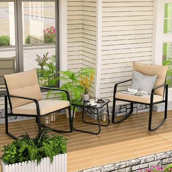 Outdoor Rocking Chairs, and Coffee Table 1