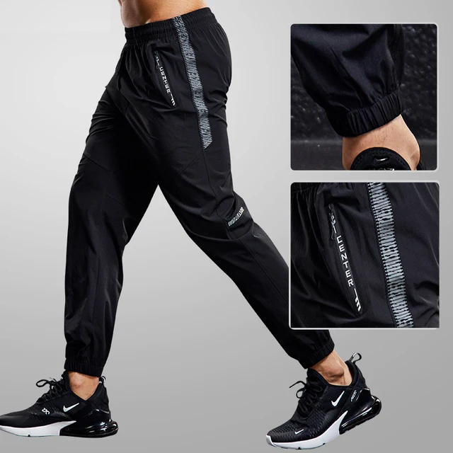 Quick Drying Sport  Pants Men Running Pants With Zipper Pockets Training  Joggings Men Pants Soccer Pants Fitness Pants For Men blackA1