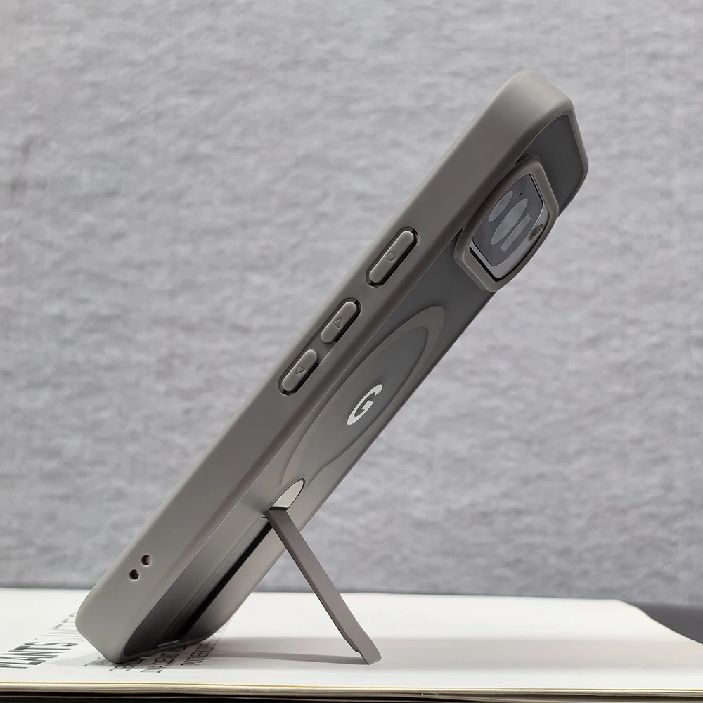 Durable Matte Metal Bracket for Magnetic Charging Stand - Shockproof Acrylic Phone Cover