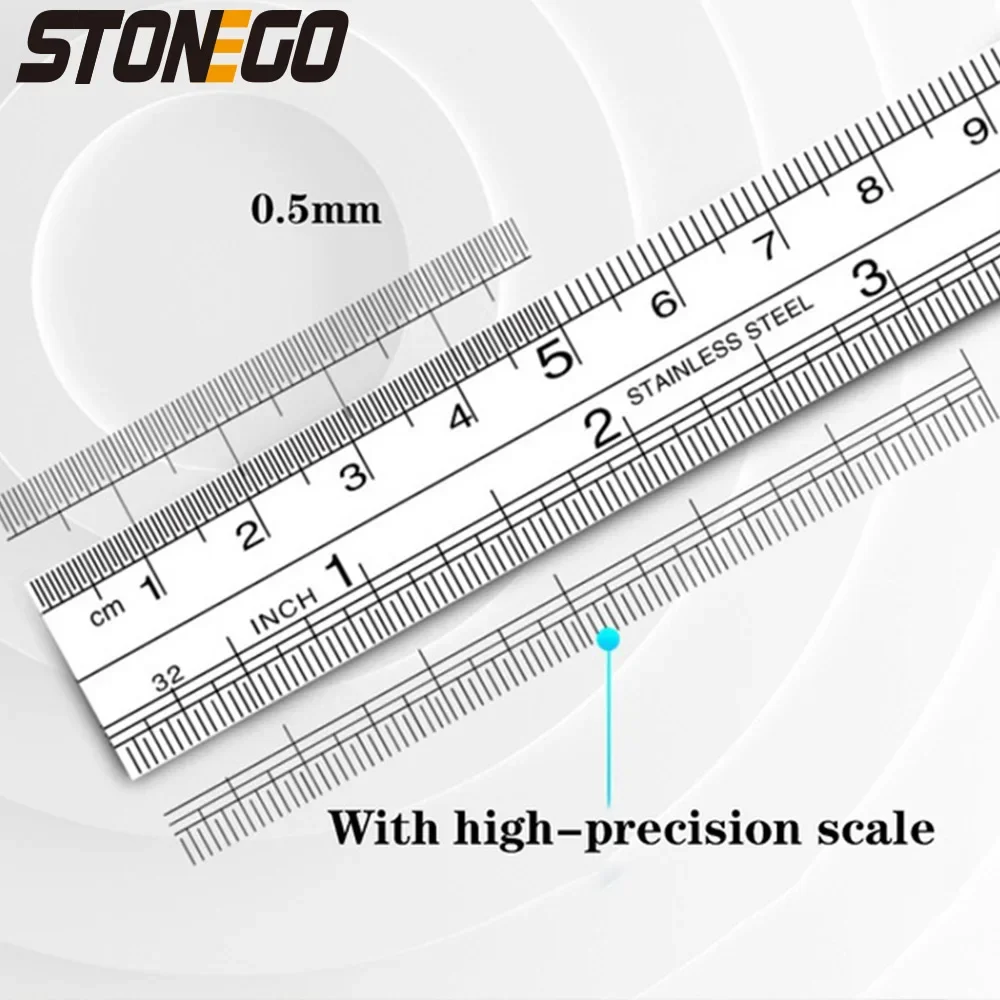 High Precision Double-Sided Stainless Steel Ruler Set