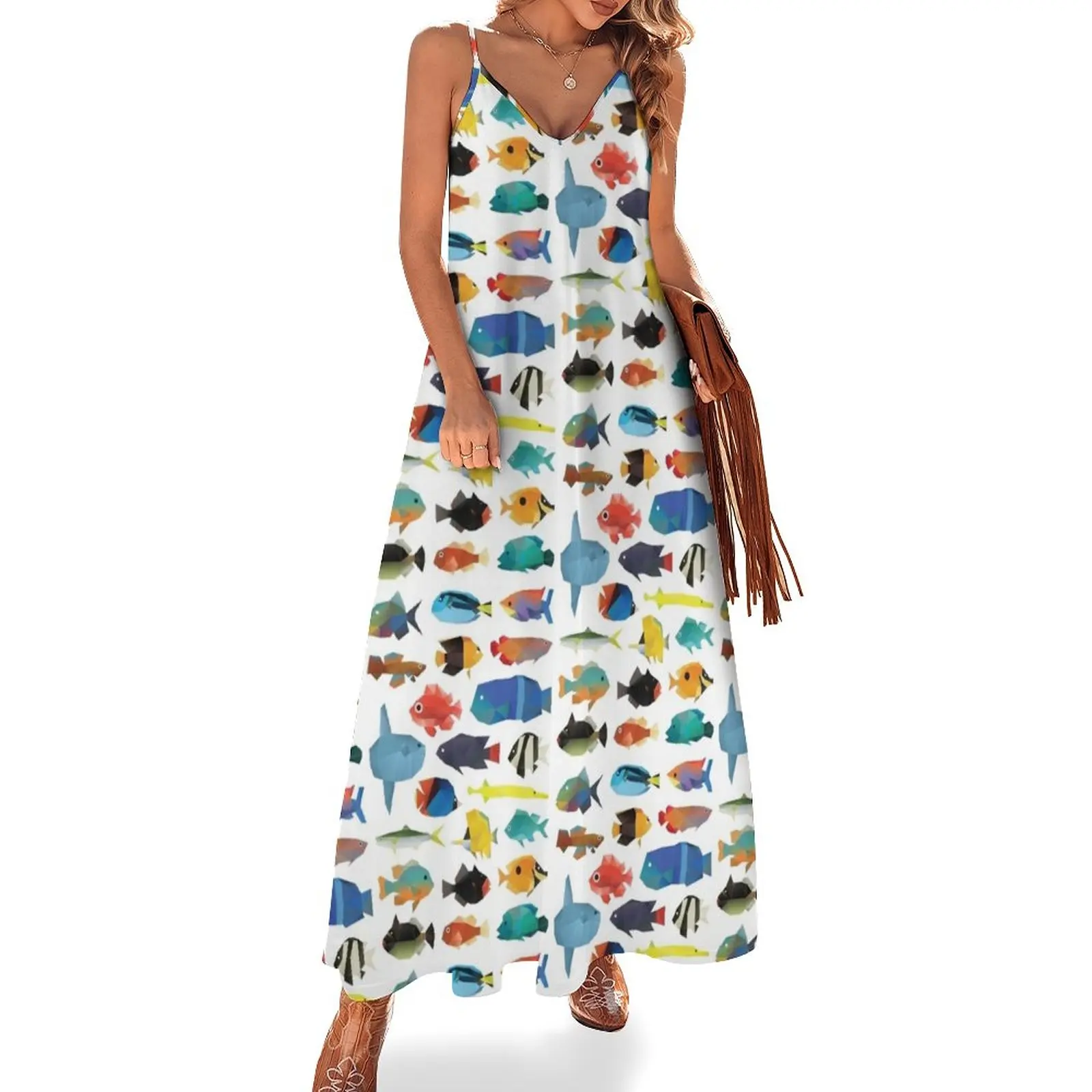 

Tropical Fish chart Sleeveless Dress dresses for women 2024 luxury designer party Elegant gowns Long dresses