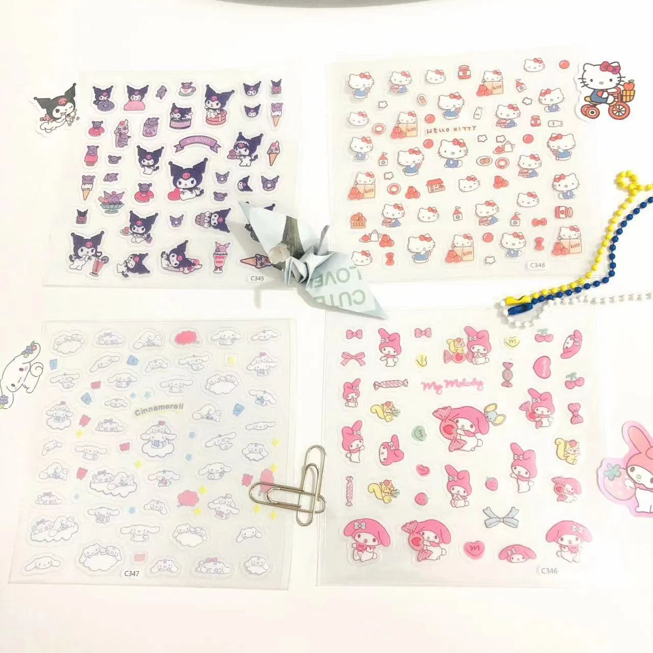 

Sanrio Japanese Girl Heart Cute Cartoon Transparent Sticker Creative DIY Waterproof Skateboard Hand Account Graffiti Decorative