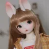 New GOKI DOLL 1/6 points cute rabbit bjd send rabbit ears two-dimensional resin joint movable doll gift with clothes and shoes 1