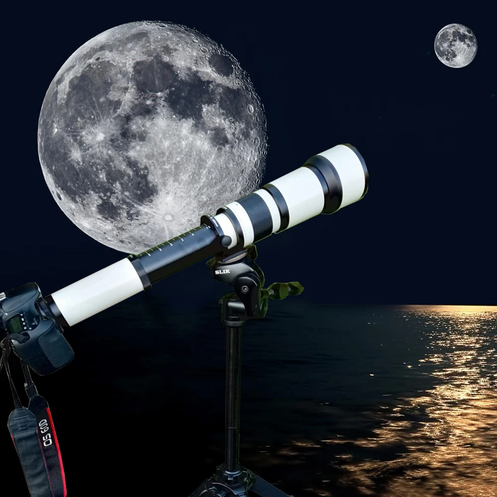 Lightdow 650-1300mm Super Telephoto Manual Zoom Lens F8.0-F16 With