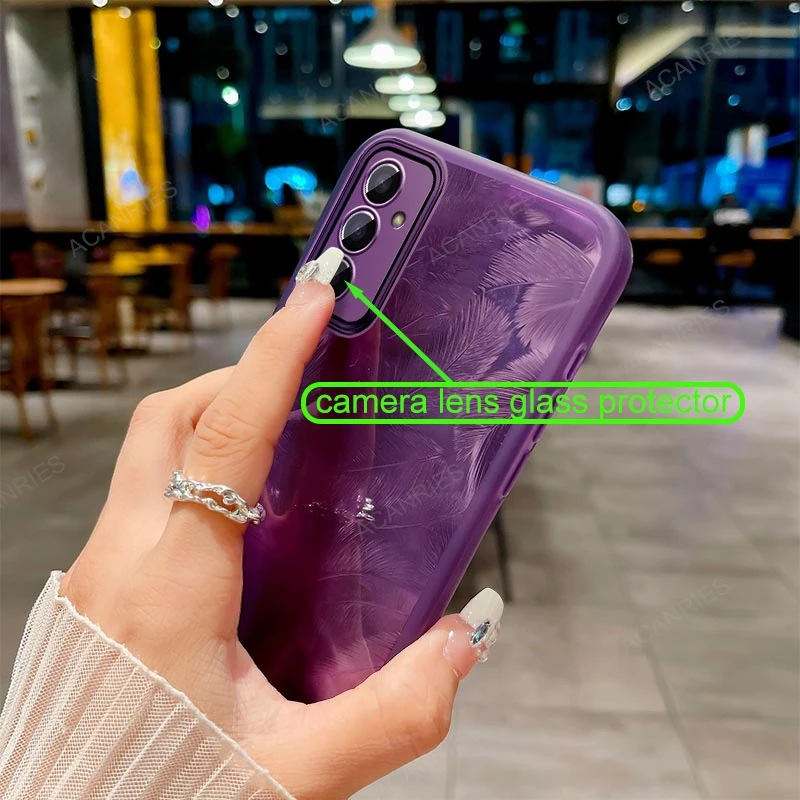 Elegant Glitter Feather Pattern Silicone Soft Case