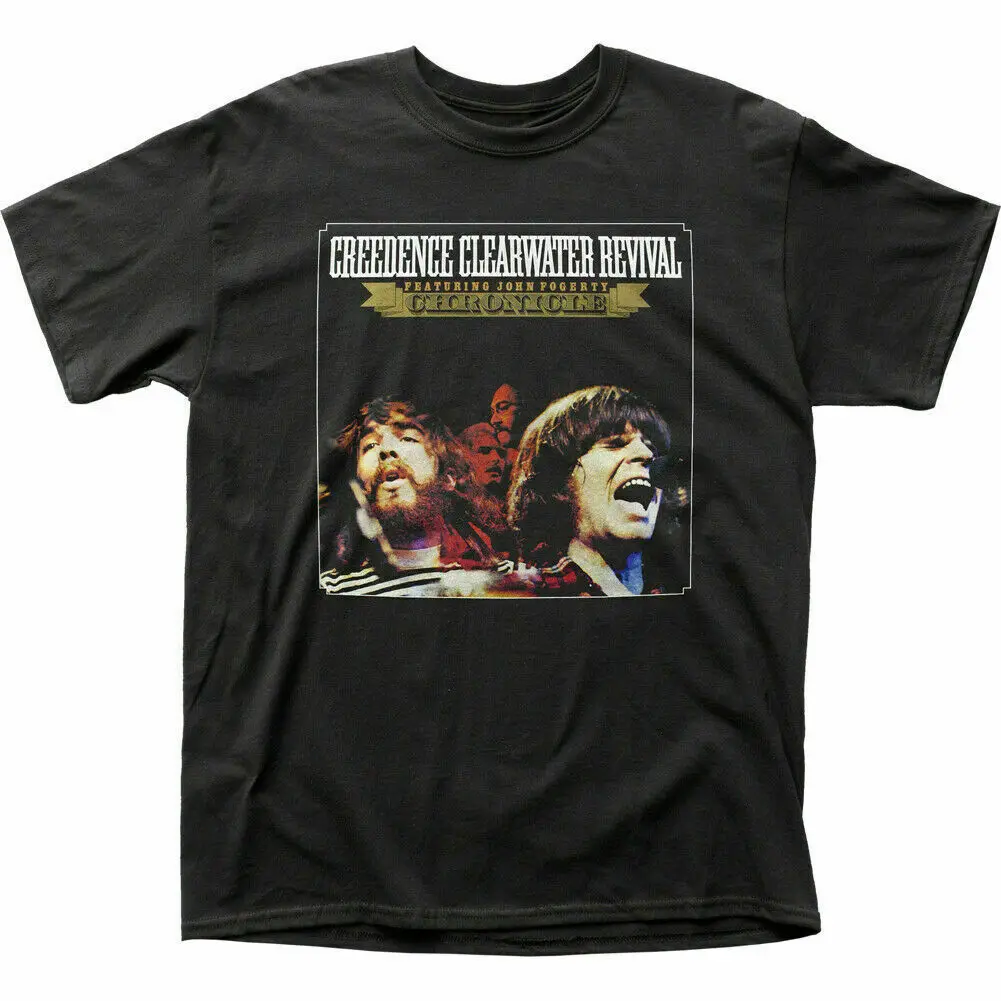 T-Shirt Creedence 596 Revival Chronicle Mens Con Licenza Rock N Roll Black