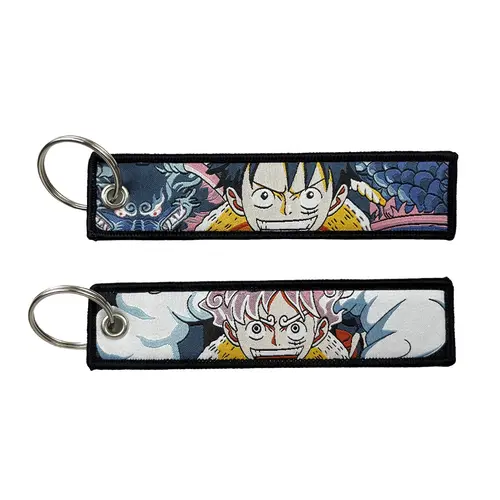 One Piece Anime Key Chains with Cute Jet Manga Embroidery Fashion Key Tag for Jewelry Accessory Key Ring Holder Gift Anime Fans - Image 15