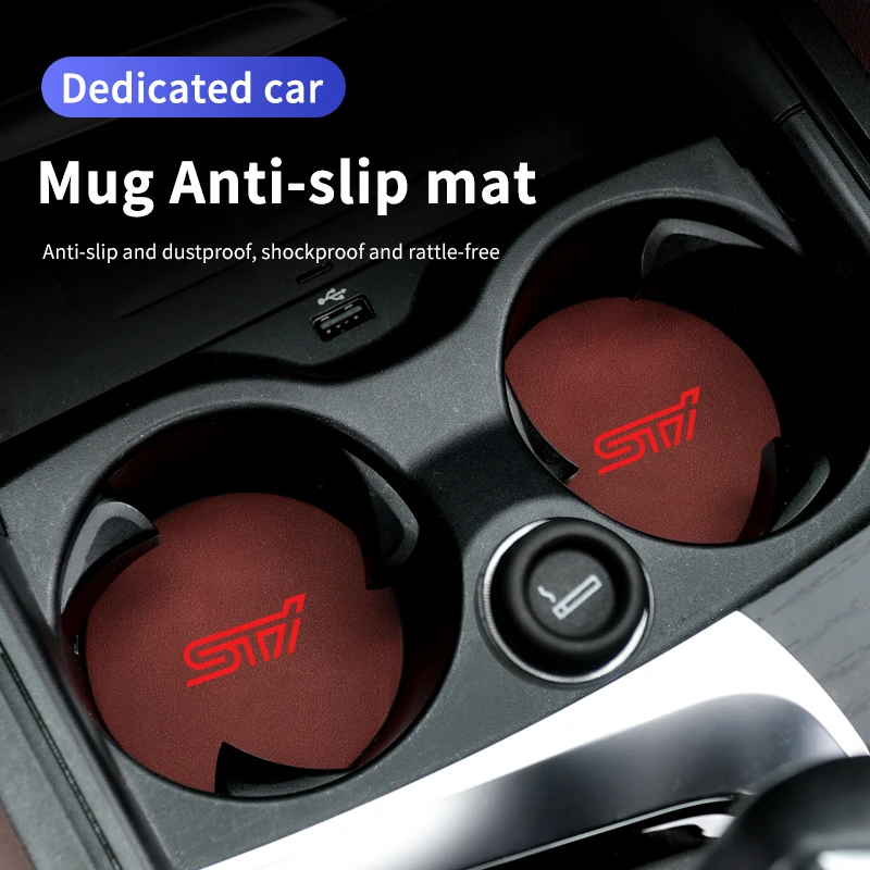 2PCS Car Coasters Water Cup Holder Pad Non-slip Cup Slot Mats Holder For Subaru Impreza Legacy WRX STI BRZ XV WRC Forester Cross cup holder coasters car coaster pads
