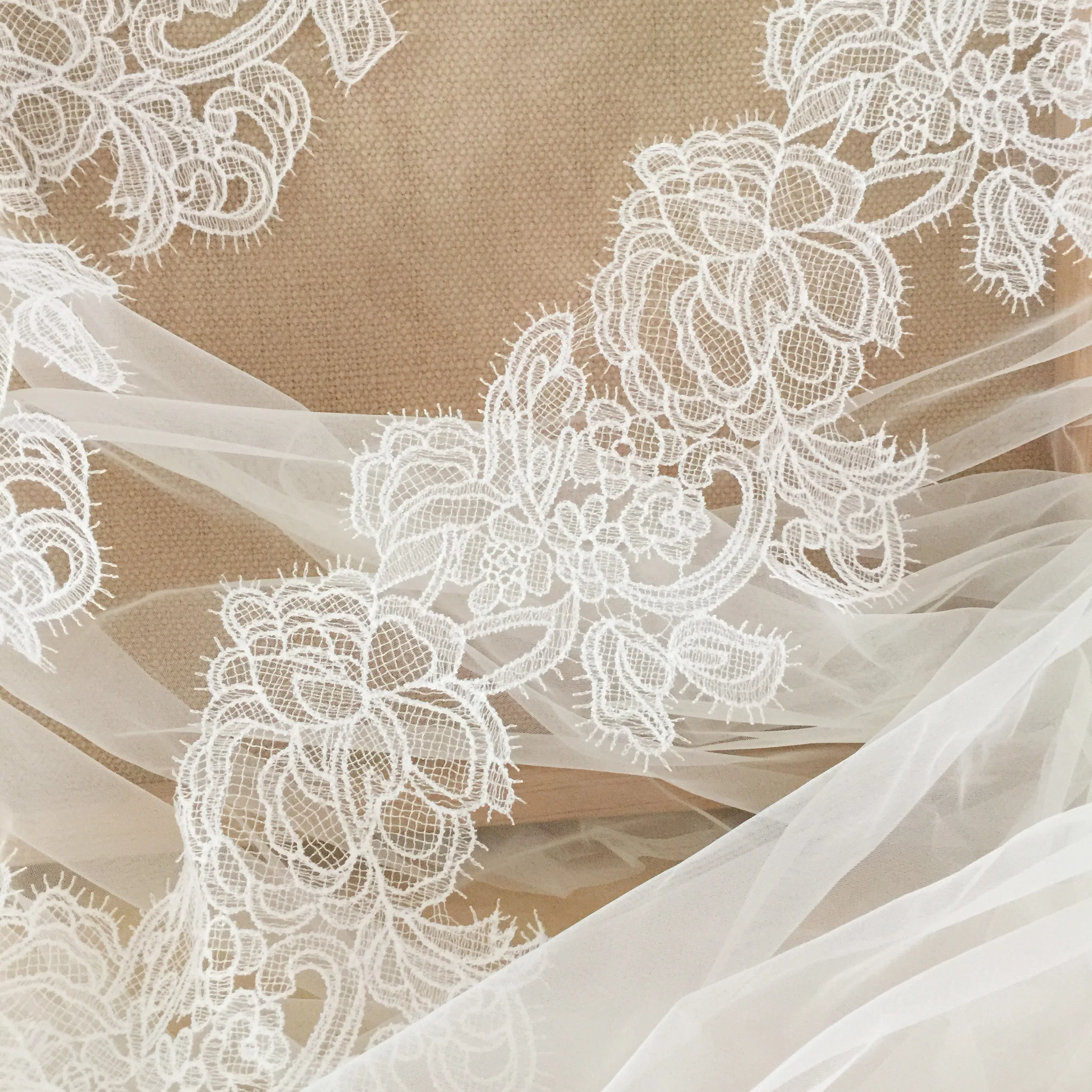 5 Yards Vintage Stil Brautkleid Spitze Trim, Doppel Wimpern Häkeln Hochzeit Spitze in Elfenbein, Scalloped Trim DIY – Detail 2