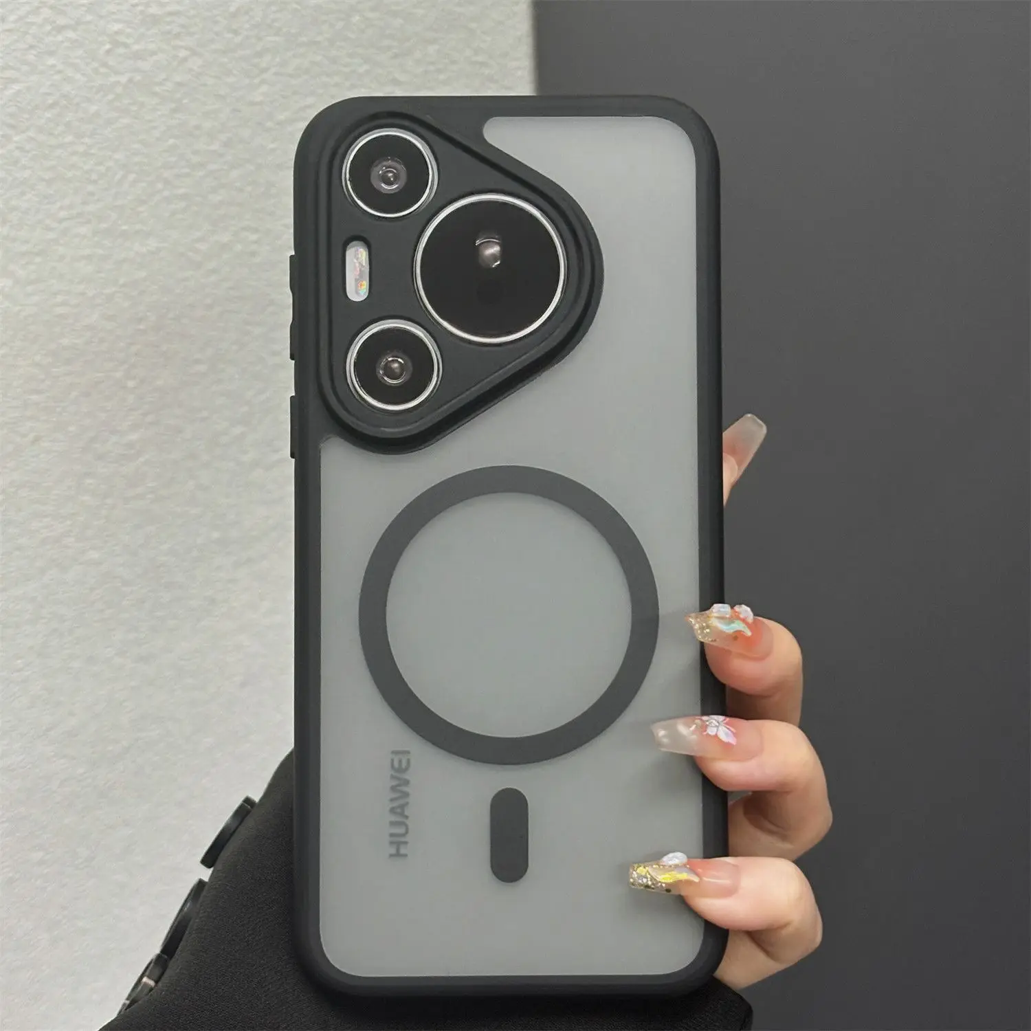 Luxury Matte Acrylic Magnetic Back Cover with Wireless Charging Compatibility