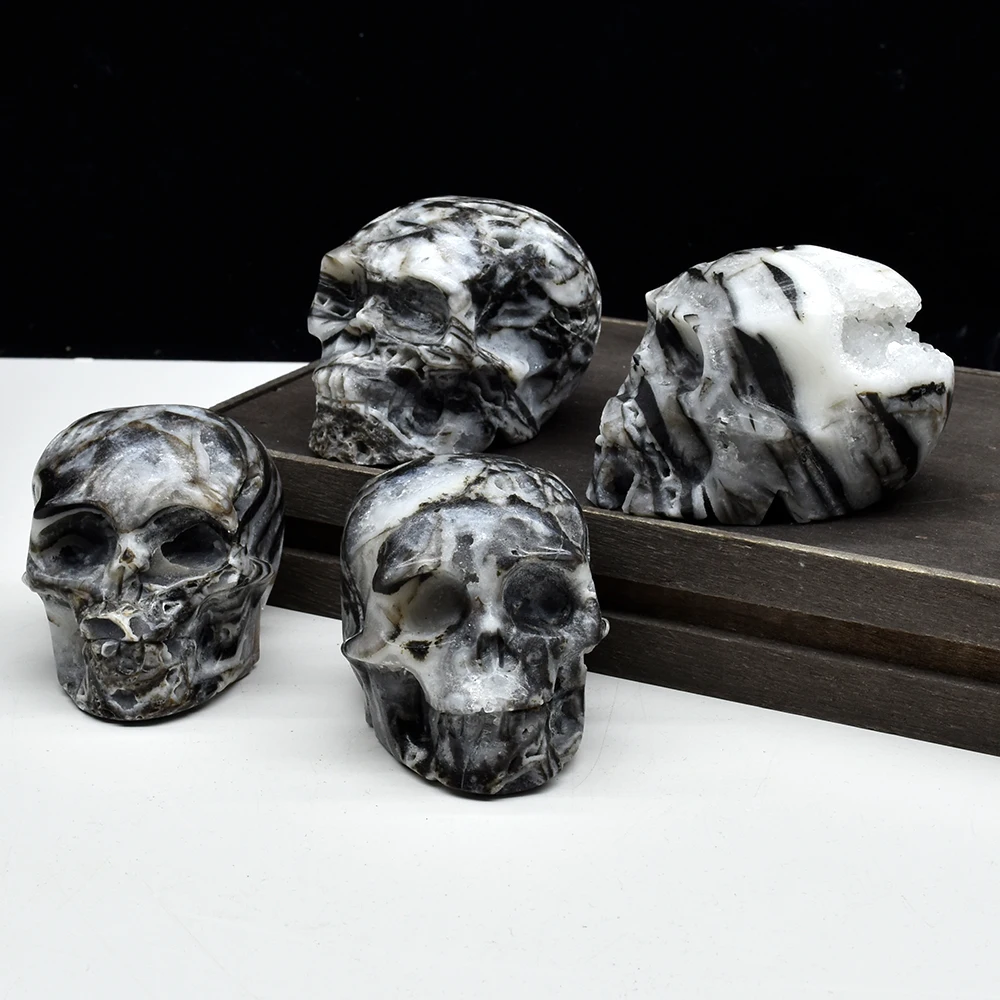 1PC High Quality Black Sphalerite Crystal Skull Natural Crystal Carving,Gemstone Jewelry,Glitter, Healing crystal,Quartz stones 6