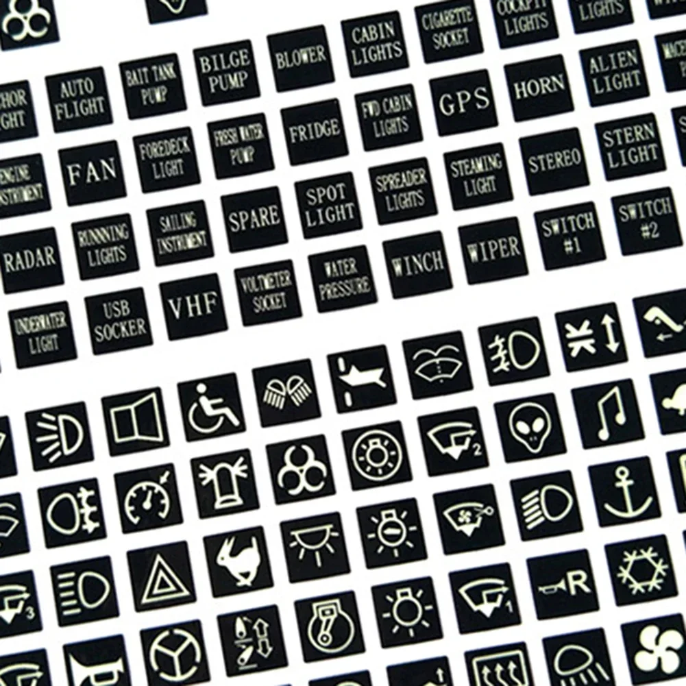 1 Set Button Stickers 132 X Fuse Box / Switch Stickers Labels Decal Instrument Board Car Boat Panel For Labelling In Car Boat