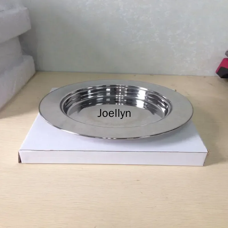 Stainless Steel Round Bread Plate, Dishes, Holy Communion, Art and Design Products